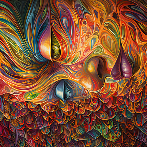 Psychedelic Portrait 500 Jigsaw Puzzle 3D Modell