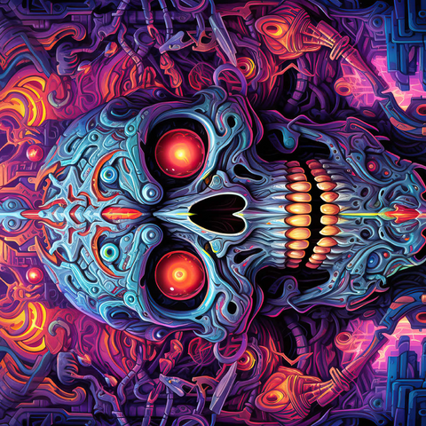 Cybernetic Skull 500 Jigsaw Puzzle 3D Modell
