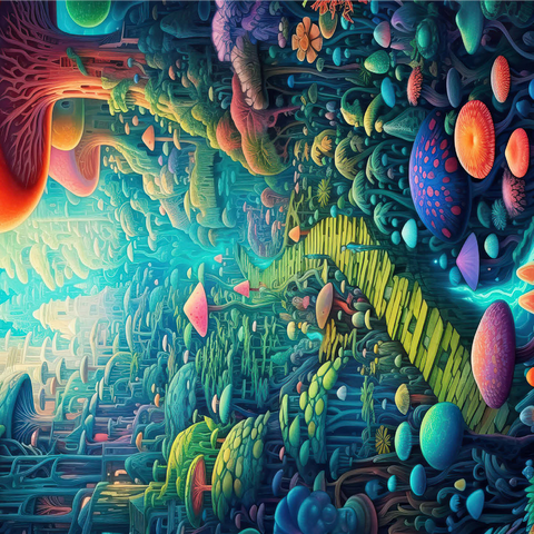 Enchanted Mushroom Forest 1000 Jigsaw Puzzle 3D Modell