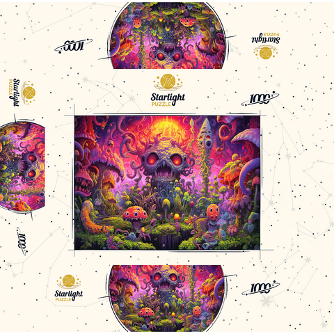 Surreal Fantasy Mushroom World 1000 Jigsaw Puzzle box 3D Modell