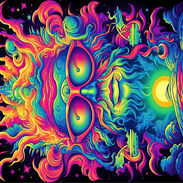 Psychedelic Cosmic Guru 100 Jigsaw Puzzle 3D Modell