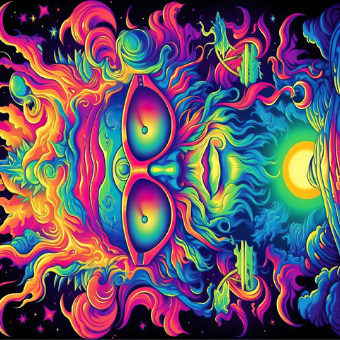 Psychedelic Cosmic Guru 100 Jigsaw Puzzle 3D Modell