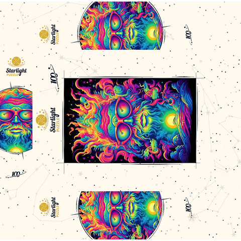 Psychedelic Cosmic Guru 100 Jigsaw Puzzle box 3D Modell