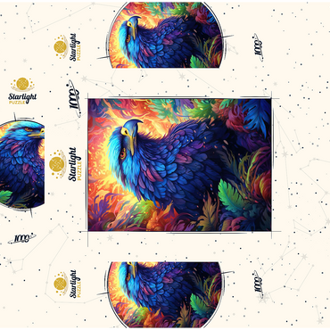 Majestic Blue Eagle in a Vibrant Fantasy Jungle 1000 Jigsaw Puzzle box 3D Modell