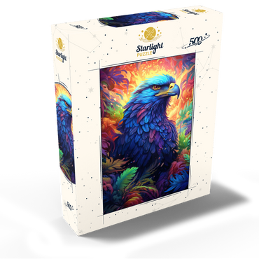 Majestic Blue Eagle in a Vibrant Fantasy Jungle 500 Jigsaw Puzzle box view2