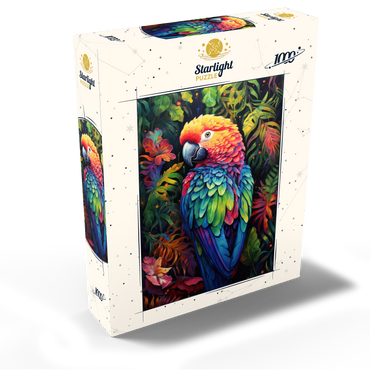 Vibrant Scarlet Macaw in Tropical Jungle 1000 Jigsaw Puzzle box view2