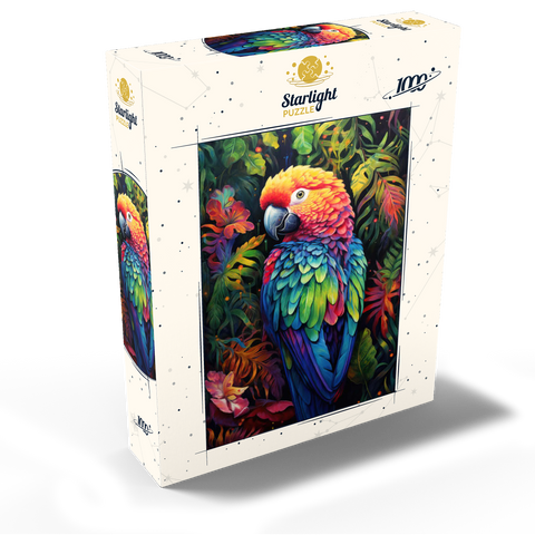 Vibrant Scarlet Macaw in Tropical Jungle 1000 Jigsaw Puzzle box view2