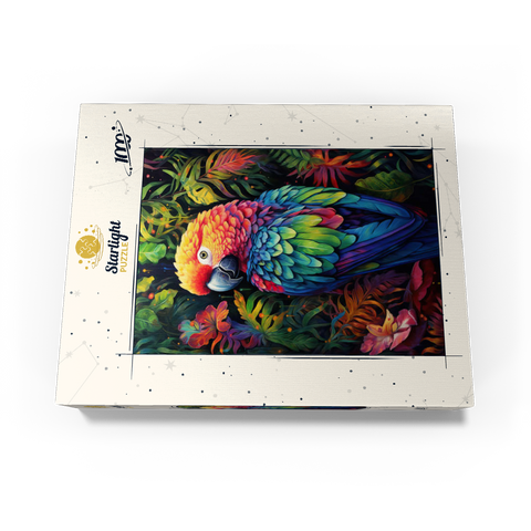 Vibrant Scarlet Macaw in Tropical Jungle 1000 Jigsaw Puzzle box view3
