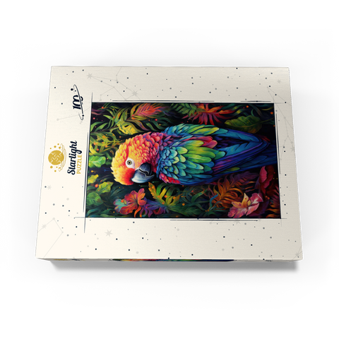 Vibrant Scarlet Macaw in Tropical Jungle 100 Jigsaw Puzzle box view3