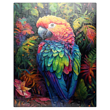 puzzleplate Vibrant Scarlet Macaw in Tropical Jungle 100 Jigsaw Puzzle