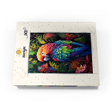 Vibrant Scarlet Macaw in Tropical Jungle 500 Jigsaw Puzzle box view3