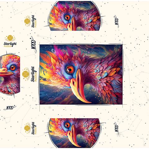 Majestic Fantasy Bird with Vivid Feathers 1000 Jigsaw Puzzle box 3D Modell