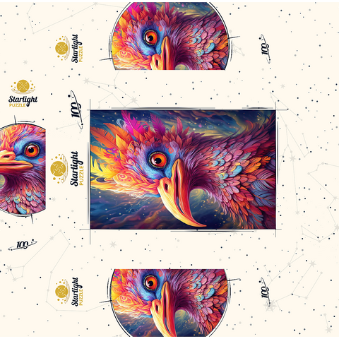 Majestic Fantasy Bird with Vivid Feathers 100 Jigsaw Puzzle box 3D Modell