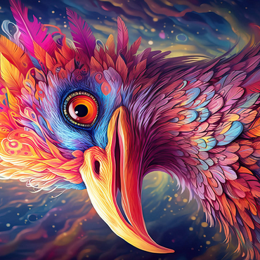 Majestic Fantasy Bird with Vivid Feathers 500 Jigsaw Puzzle 3D Modell