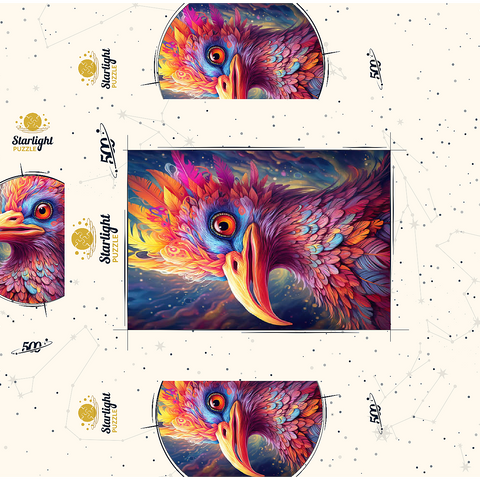 Majestic Fantasy Bird with Vivid Feathers 500 Jigsaw Puzzle box 3D Modell