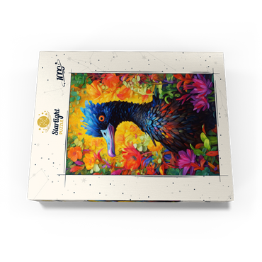 Exotic Blue Bird Amidst Vibrant Floral Fantasy 1000 Jigsaw Puzzle box view3