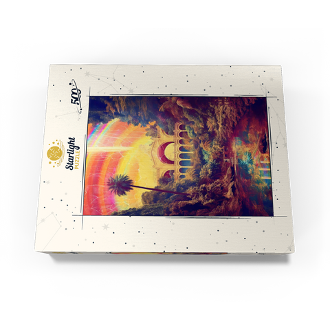 Enchanted Jungle Bridge with Radiant Rainbow Sky 500 Jigsaw Puzzle box view3