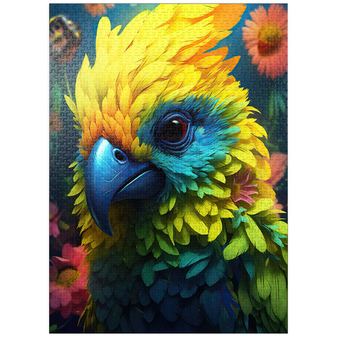 puzzleplate Vibrant Tropical Parrot with Lush Feather Details 1000 Jigsaw Puzzle