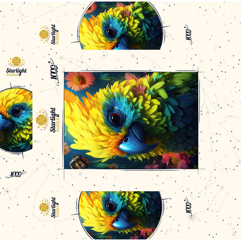 Vibrant Tropical Parrot with Lush Feather Details 1000 Jigsaw Puzzle box 3D Modell