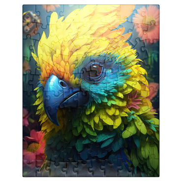 puzzleplate Vibrant Tropical Parrot with Lush Feather Details 100 Jigsaw Puzzle