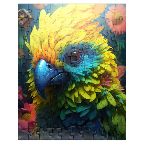 puzzleplate Vibrant Tropical Parrot with Lush Feather Details 100 Jigsaw Puzzle