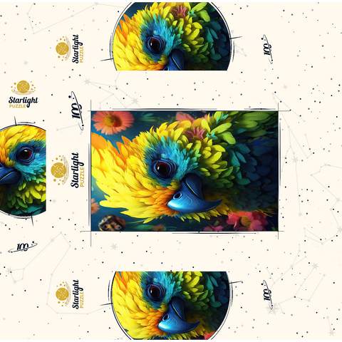 Vibrant Tropical Parrot with Lush Feather Details 100 Jigsaw Puzzle box 3D Modell