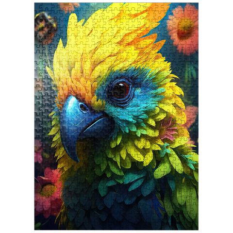 puzzleplate Vibrant Tropical Parrot with Lush Feather Details 500 Jigsaw Puzzle
