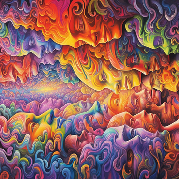 Surreal Faces in Vivid Abstract Flow 1000 Jigsaw Puzzle 3D Modell