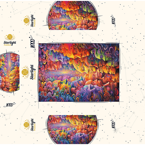 Surreal Faces in Vivid Abstract Flow 1000 Jigsaw Puzzle box 3D Modell
