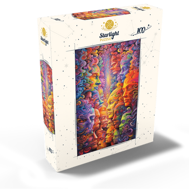 Surreal Faces in Vivid Abstract Flow 100 Jigsaw Puzzle box view2