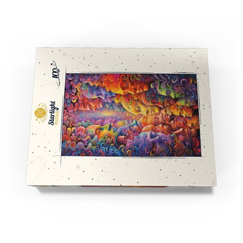 Surreal Faces in Vivid Abstract Flow 100 Jigsaw Puzzle box view3