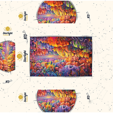 Surreal Faces in Vivid Abstract Flow 100 Jigsaw Puzzle box 3D Modell