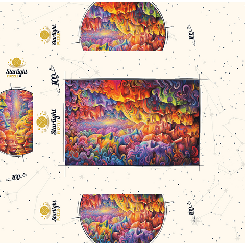 Surreal Faces in Vivid Abstract Flow 100 Jigsaw Puzzle box 3D Modell