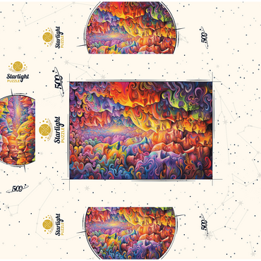 Surreal Faces in Vivid Abstract Flow 500 Jigsaw Puzzle box 3D Modell