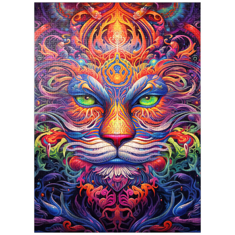 puzzleplate Mystical Psychedelic Cat 1000 Jigsaw Puzzle
