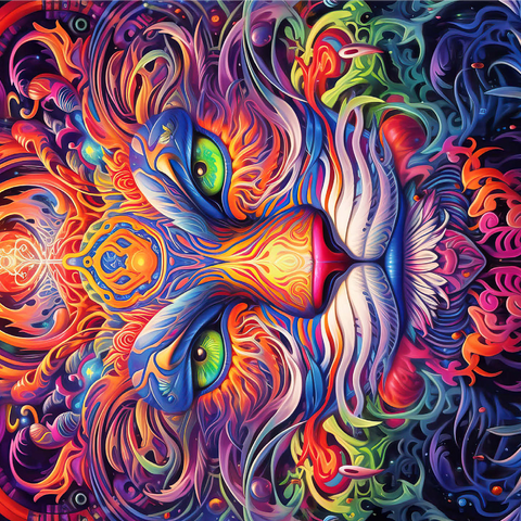 Mystical Psychedelic Cat 1000 Jigsaw Puzzle 3D Modell