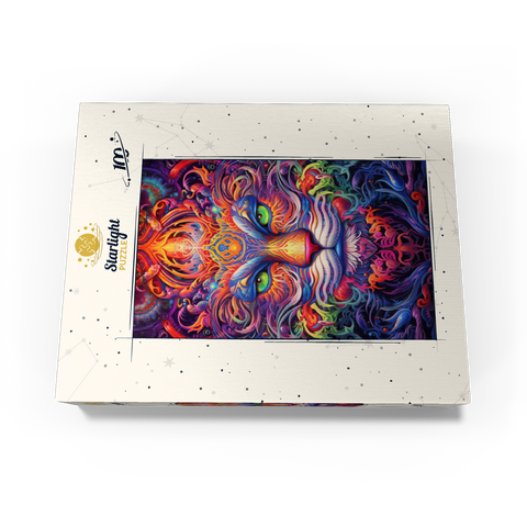 Mystical Psychedelic Cat 100 Jigsaw Puzzle box view3