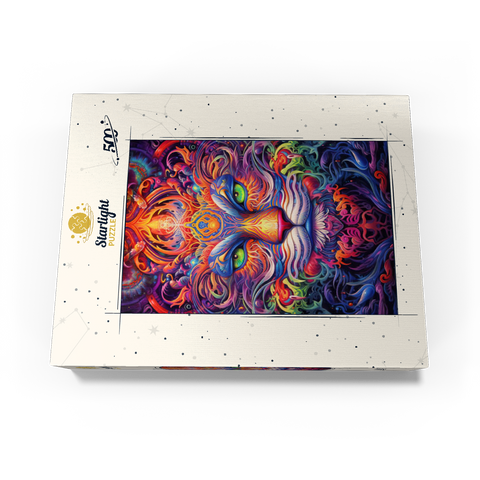 Mystical Psychedelic Cat 500 Jigsaw Puzzle box view3
