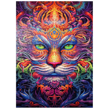puzzleplate Mystical Psychedelic Cat 500 Jigsaw Puzzle