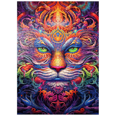puzzleplate Mystical Psychedelic Cat 500 Jigsaw Puzzle