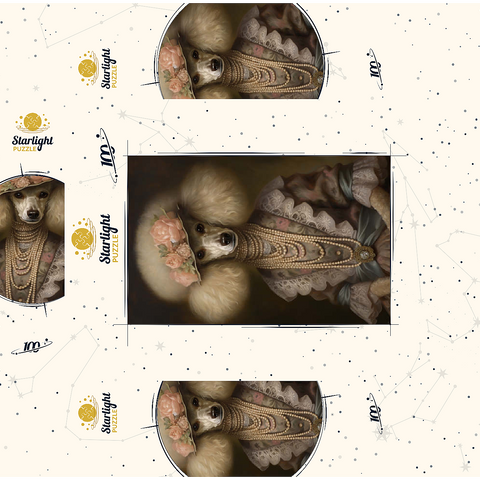 Victorian Poodle shelf 100 Jigsaw Puzzle box 3D Modell