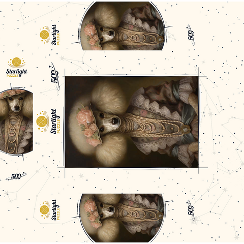 Victorian Poodle shelf 500 Jigsaw Puzzle box 3D Modell