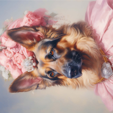 Regal Victorian German Shepherd Portrait 1000 Jigsaw Puzzle 3D Modell