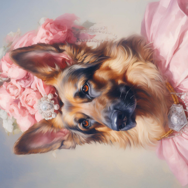 Regal Victorian German Shepherd Portrait 500 Jigsaw Puzzle 3D Modell