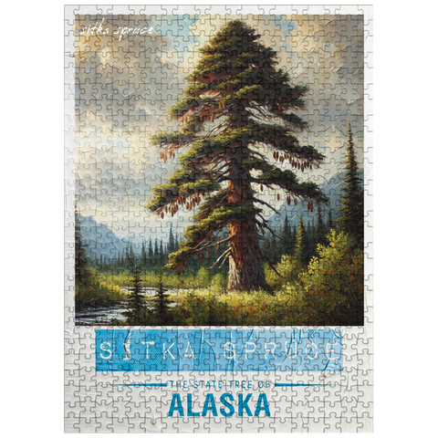 puzzleplate State Trees Series: Alaska, Sitka Spruce 500 Jigsaw Puzzle