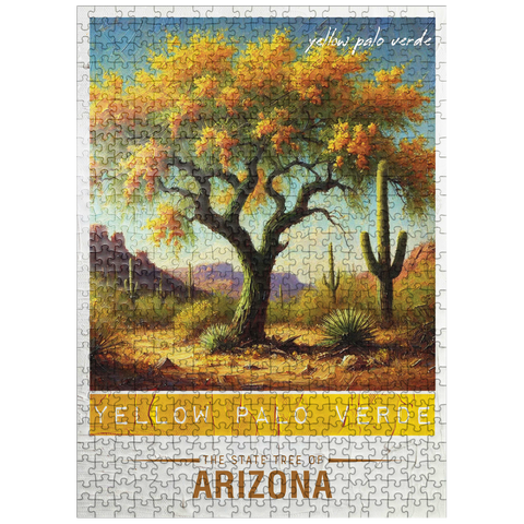 puzzleplate State Trees Series: Arizona, Yellow Palo Verde 500 Jigsaw Puzzle