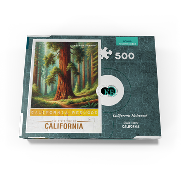 State Trees Series: California, California Redwood 500 Jigsaw Puzzle box view3