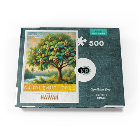 State Trees Series: Hawaii, Candlenut Tree 500 Jigsaw Puzzle box view3