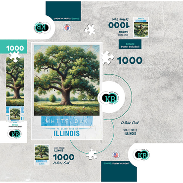 State Trees Series: Illinois, White Oak 1000 Jigsaw Puzzle box 3D Modell