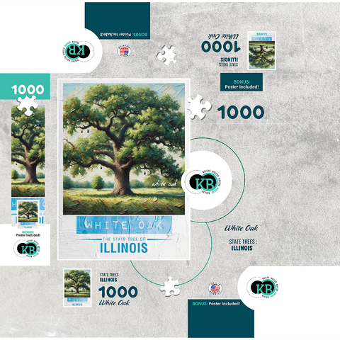 State Trees Series: Illinois, White Oak 1000 Jigsaw Puzzle box 3D Modell